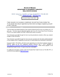 Form 754 Time-Share Exchange Company Registration Form - Nevada