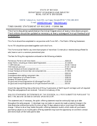 Form 566 Time-Share Statement of Record - Nevada