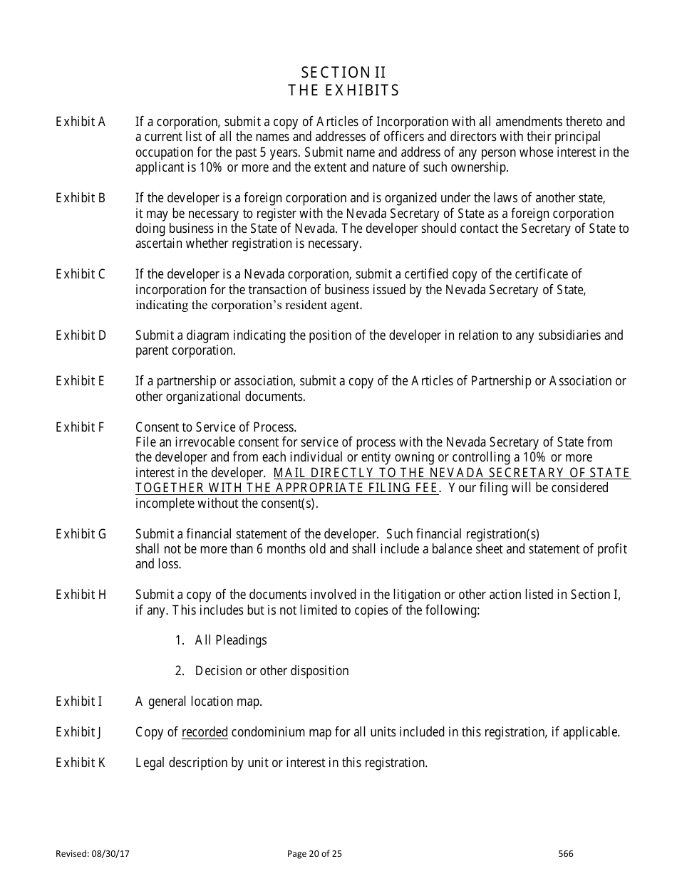 Form 566 Time-Share Statement of Record - Nevada, Page 20
