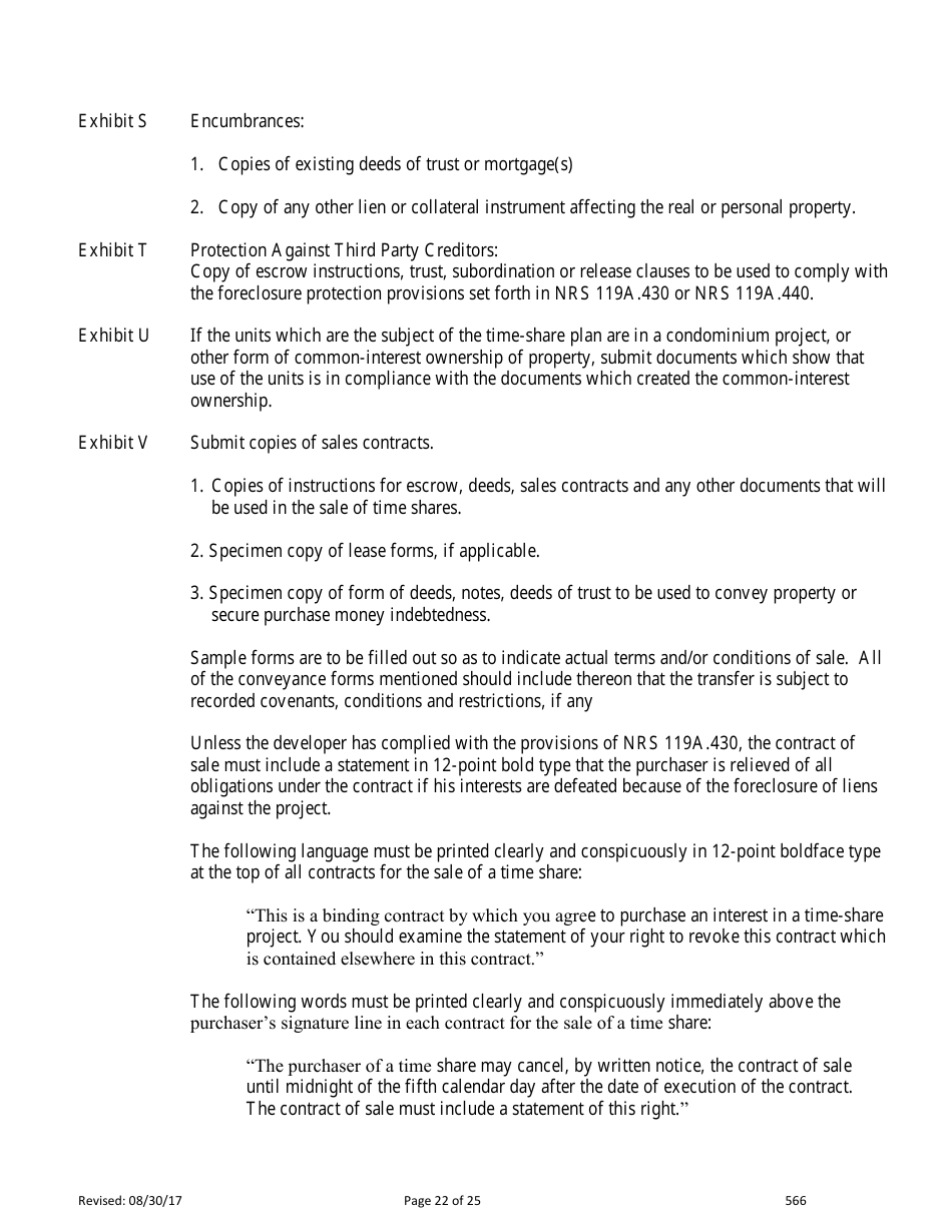 Form 566 Time-Share Statement of Record - Nevada, Page 22