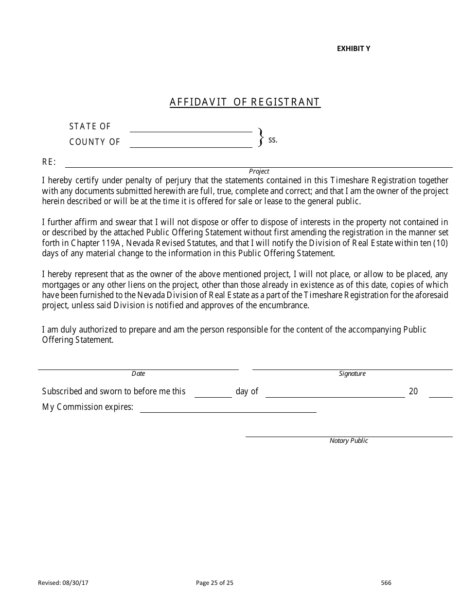 Form 566 Time-Share Statement of Record - Nevada, Page 25