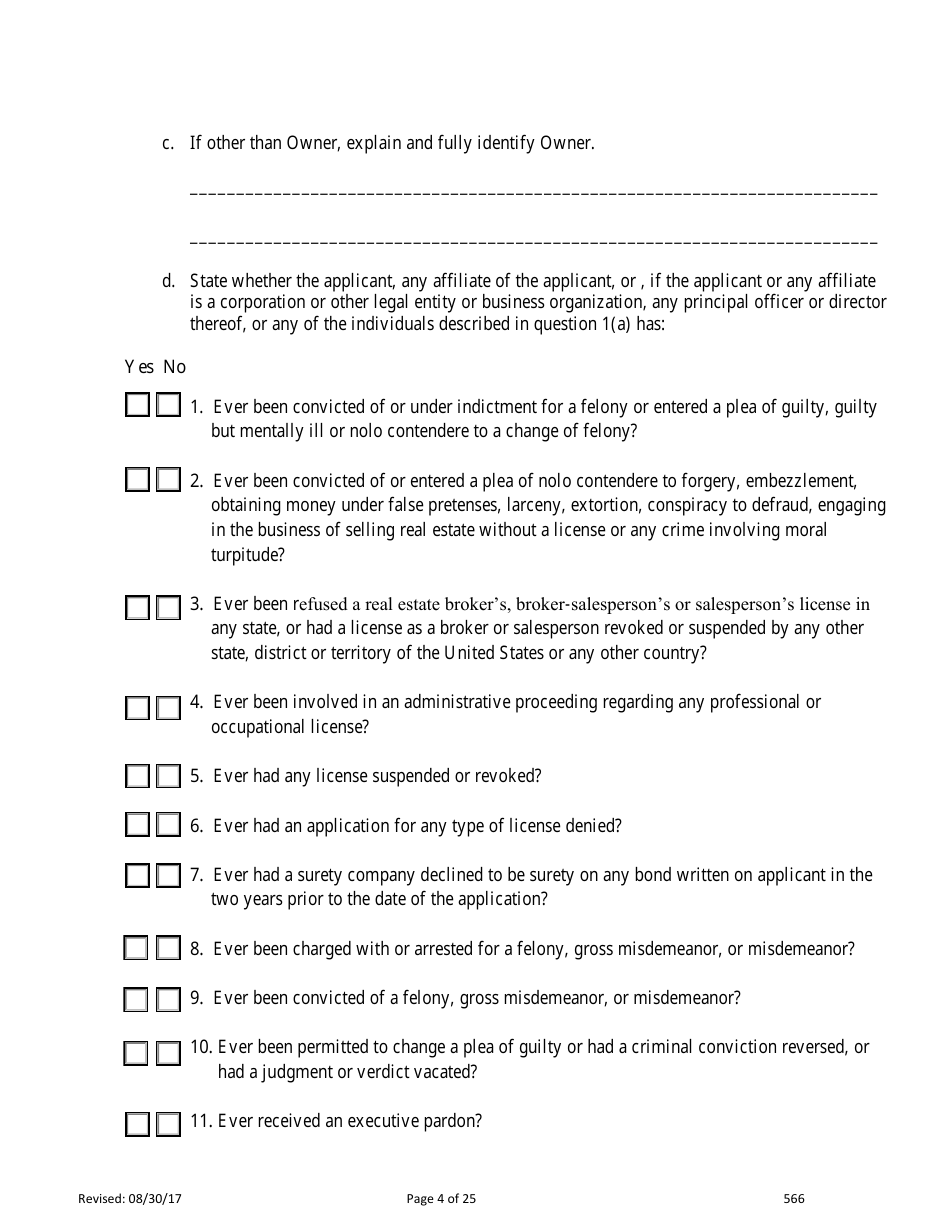 Form 566 Time-Share Statement of Record - Nevada, Page 4