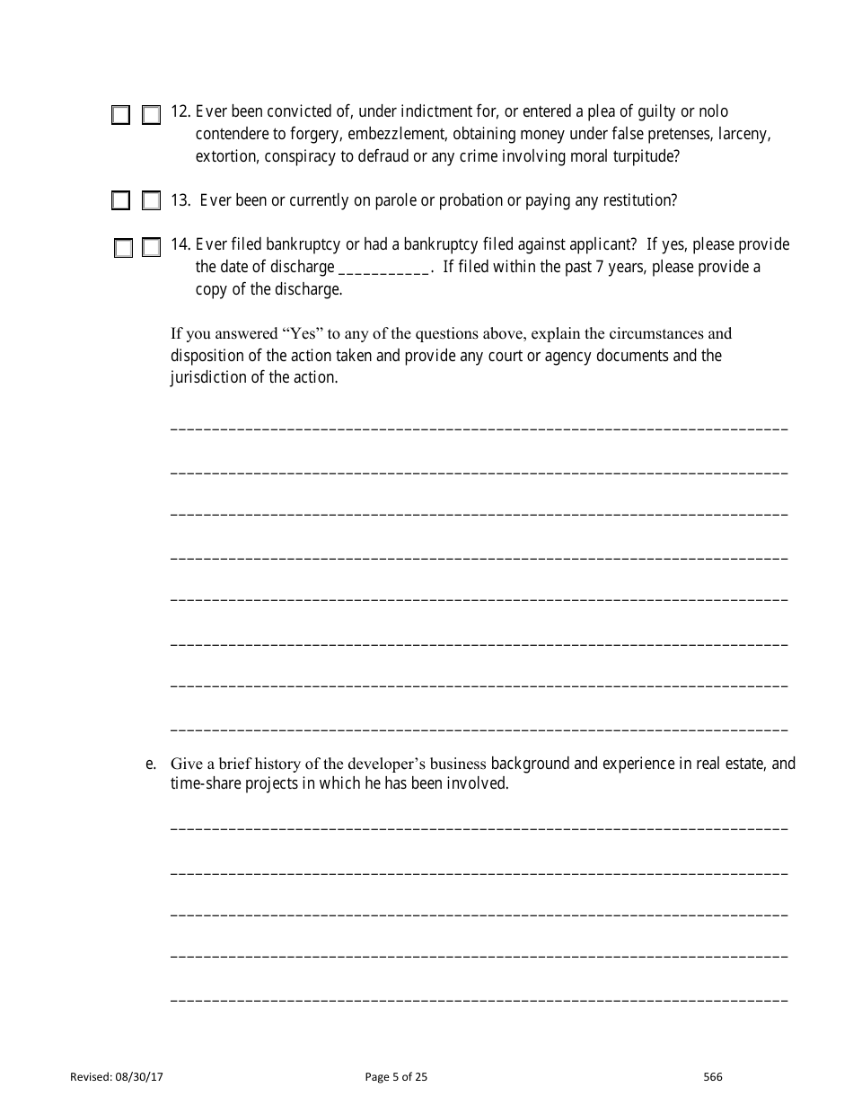 Form 566 Time-Share Statement of Record - Nevada, Page 5