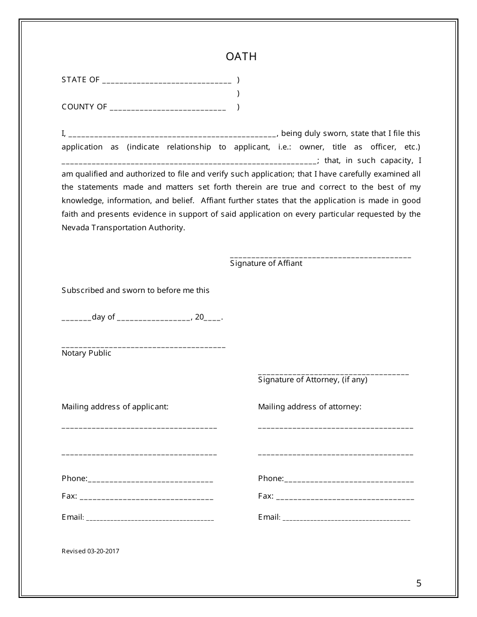 Application for Warehouse Permit - Nevada, Page 5