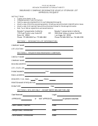 Document preview: Approval Request Form - Insurance Company Designated Vehicle Storage Lot - Nevada