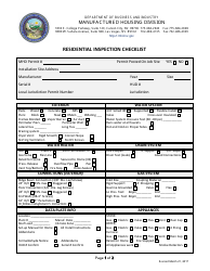 Document preview: Residential Inspection Checklist - Nevada