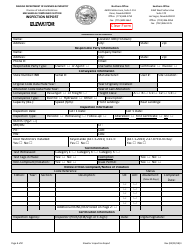 Document preview: Elevator Inspection Report Form - Nevada