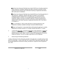 Application for Issuance or Renewal of Id or Work Card for Elevator Mechanic, Elevator Mechanic Apprentice or Elevator Mechanic Helper - Nevada, Page 2