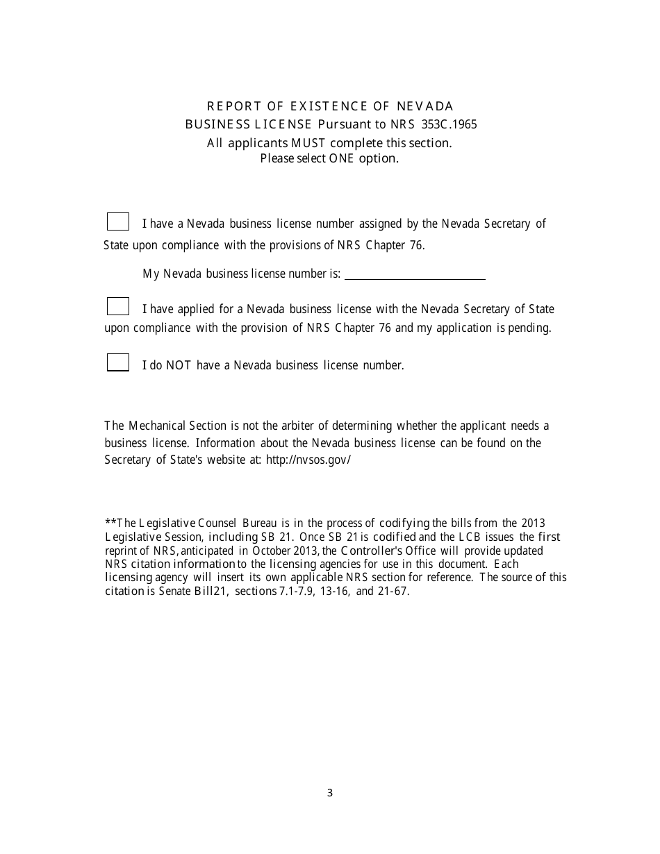Application for Issuance or Renewal of Id Card for Boiler Special Inspector - Nevada, Page 3