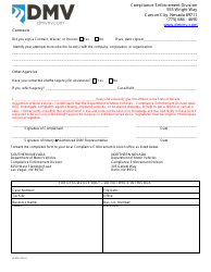 Form CED20 Compliance Enforcement Complaint Form - Nevada, Page 2