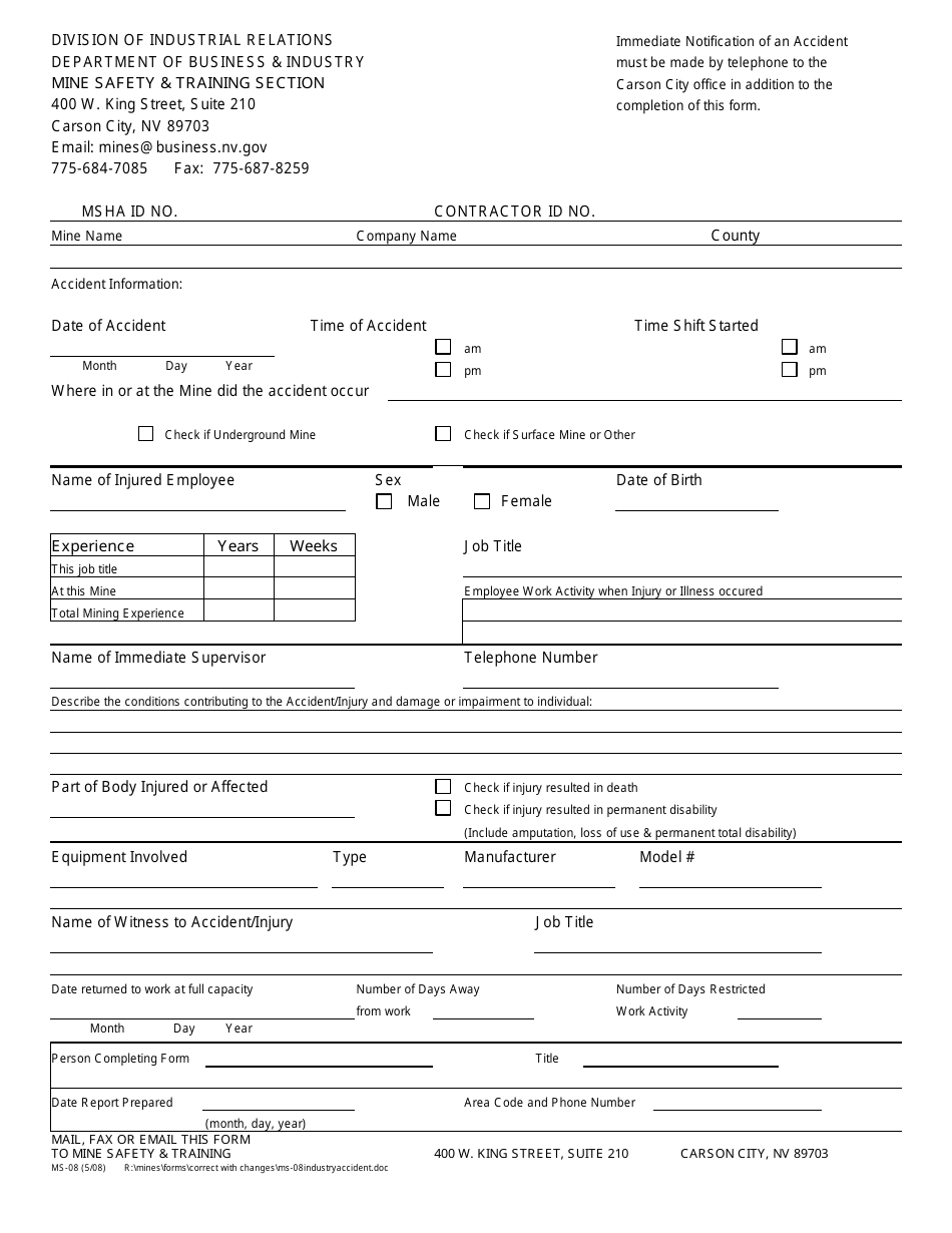 Form Ms 08 Fill Out Sign Online And Download Fillable Pdf Nevada Templateroller 8279