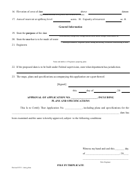 Application for Approval of the Plans and Specifications for the Construction, Reconstruction or Alteration of a Dam - Nevada, Page 2