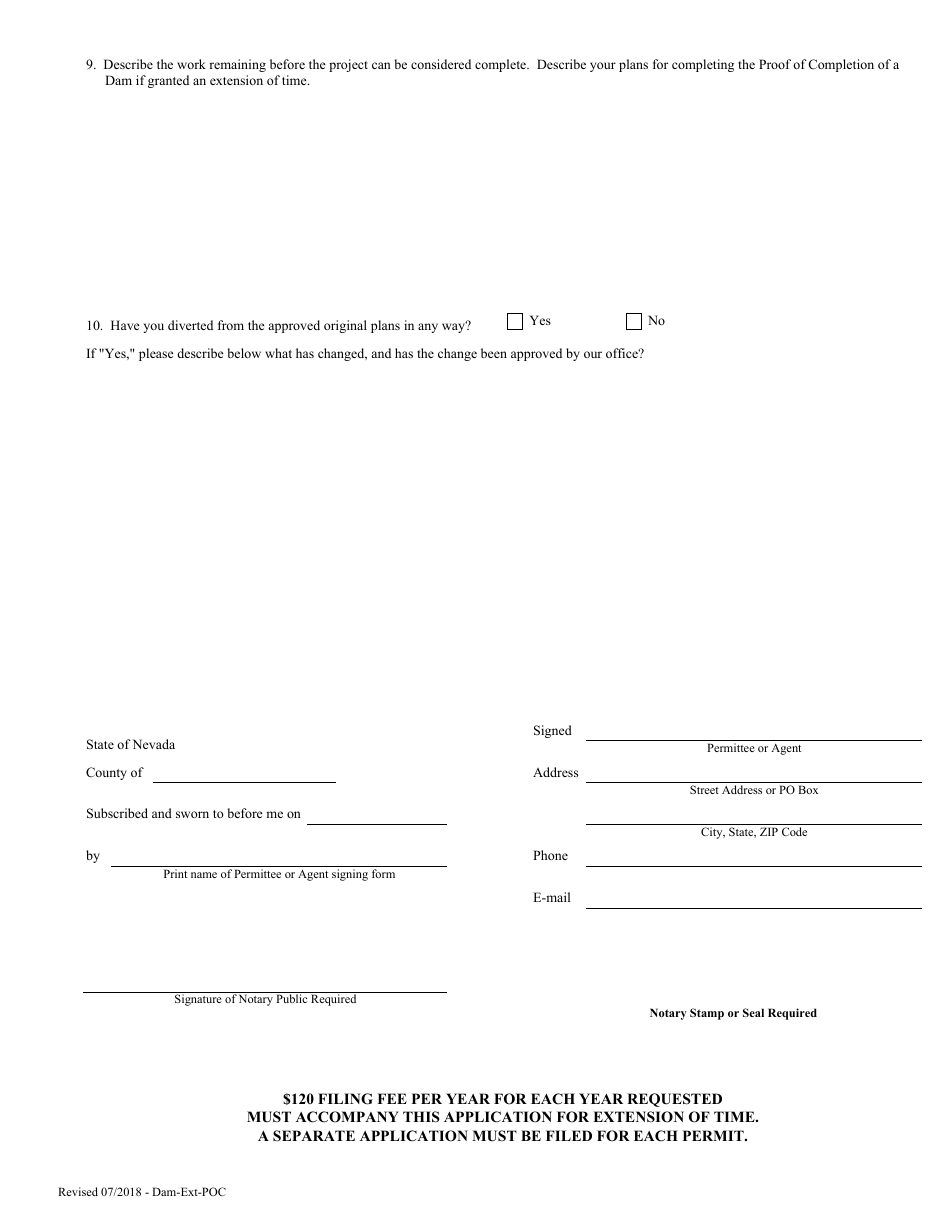 Application for Extension of Time for Filing Proof of Completion of Work for Dams - Nevada, Page 3