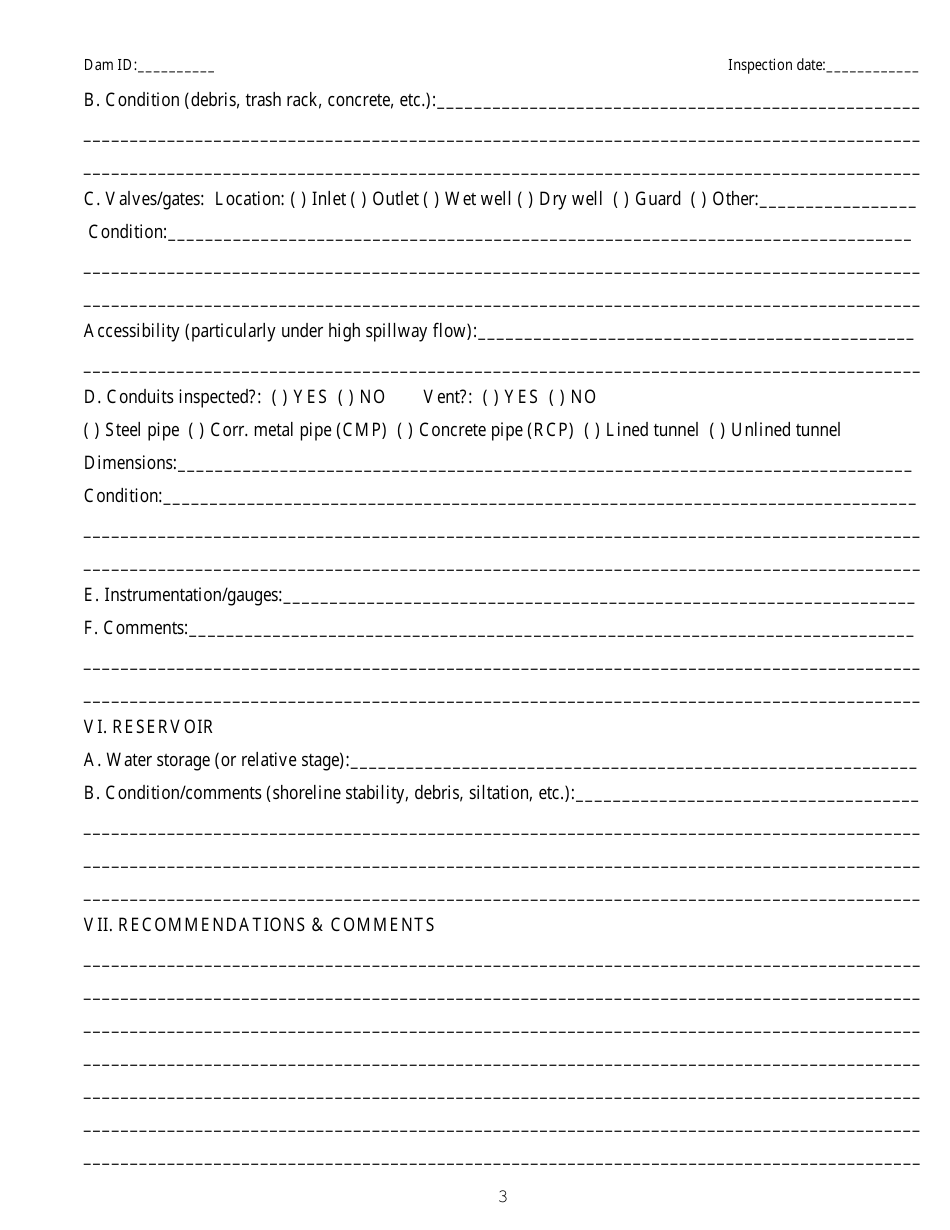 Dam Safety Inspection Observations - Nevada, Page 3