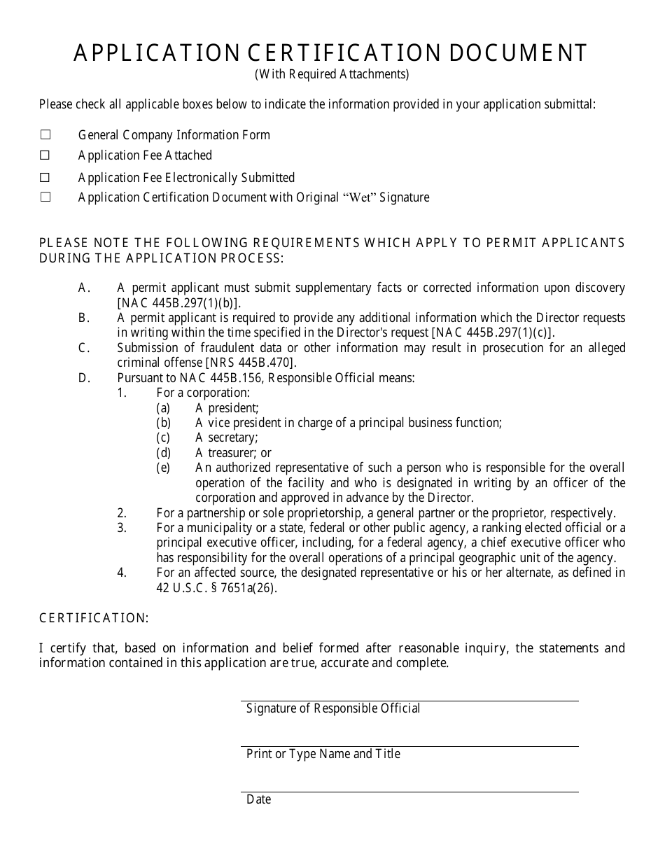 Class II General Air Quality Operating Permit Application for Temporary Construction Sources - Nevada, Page 4