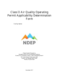 Class II Air Quality Operating Permit Applicability Determination Form - Nevada