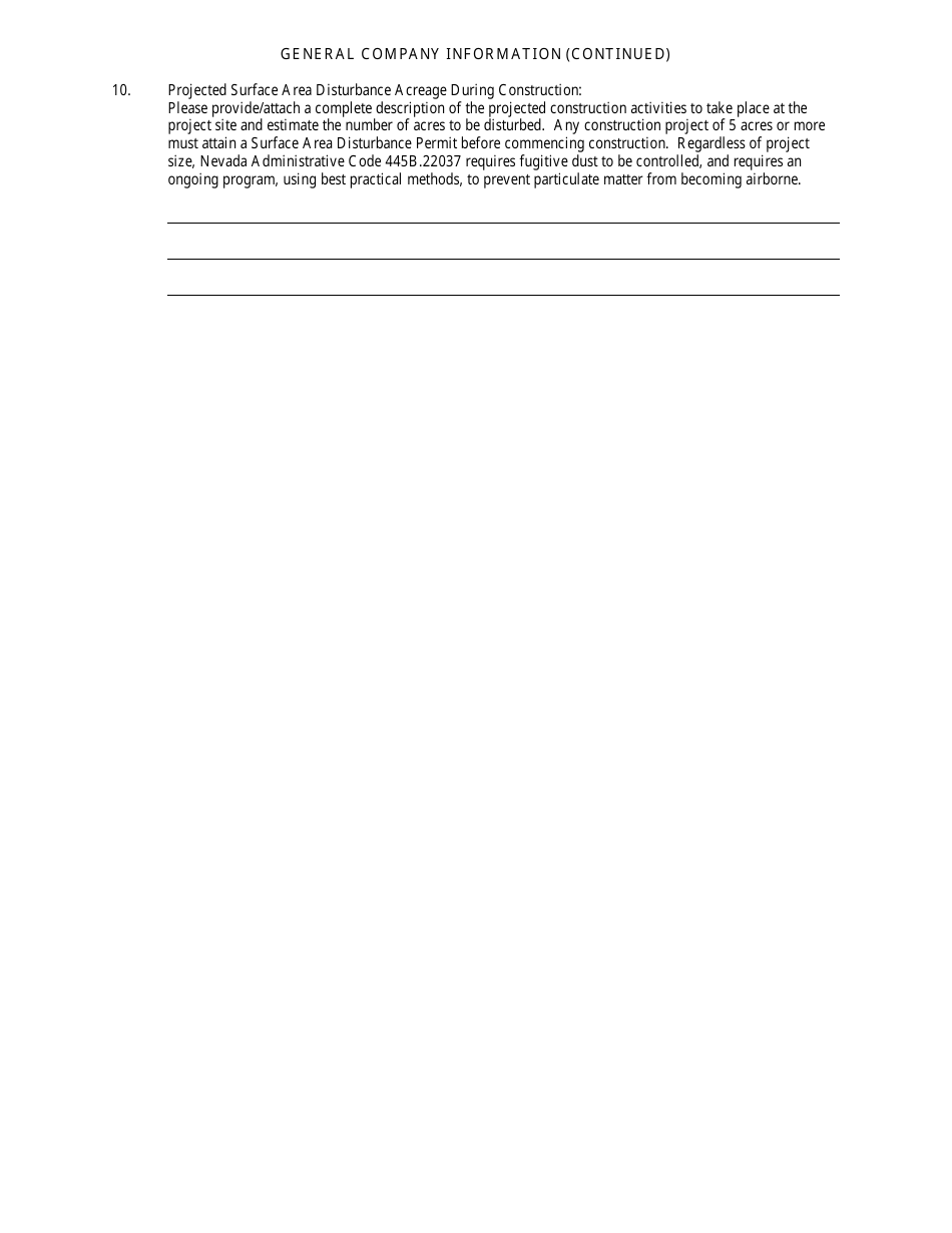 Class II Air Quality Operating Permit Applicability Determination Form - Nevada, Page 5