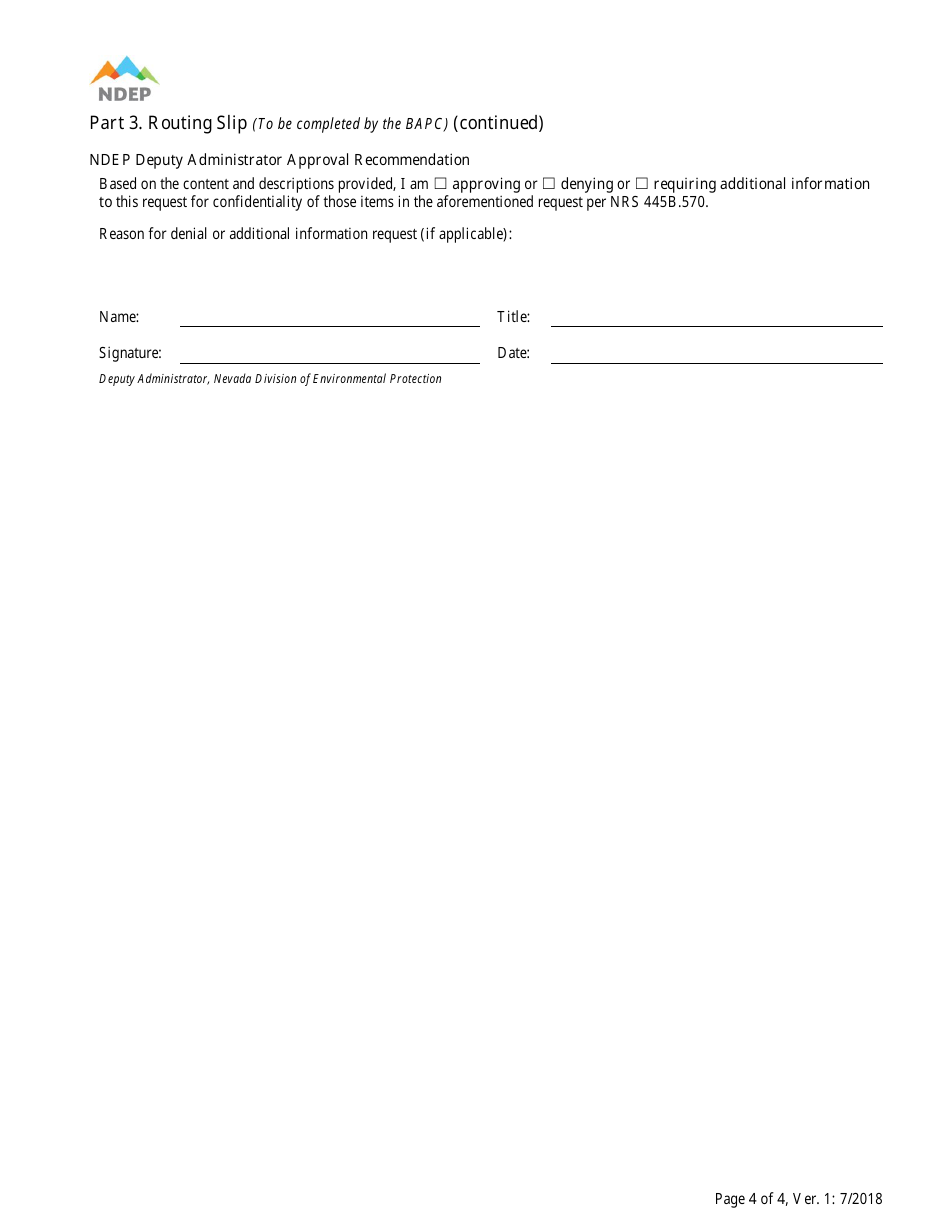Confidentiality Request Form - Nevada, Page 4