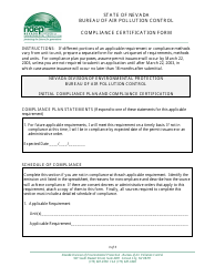 Class I Annual Compliance Certification Form - Nevada, Page 3