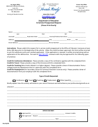 &quot;In-Service Preapproval Request Form&quot; - Nevada