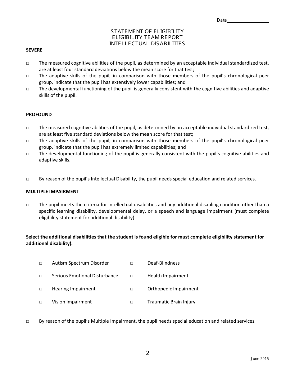 Statement of Eligibility - Intellectual Disabilities - Nevada, Page 2
