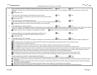 Individualized Educational Program (Iep) Form - Nevada, Page 4