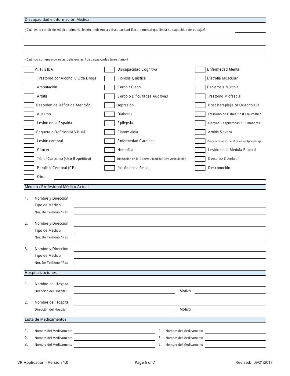 Solicitud Para Servicios De Rehabilitacion Vocacional - Nevada (Spanish), Page 5