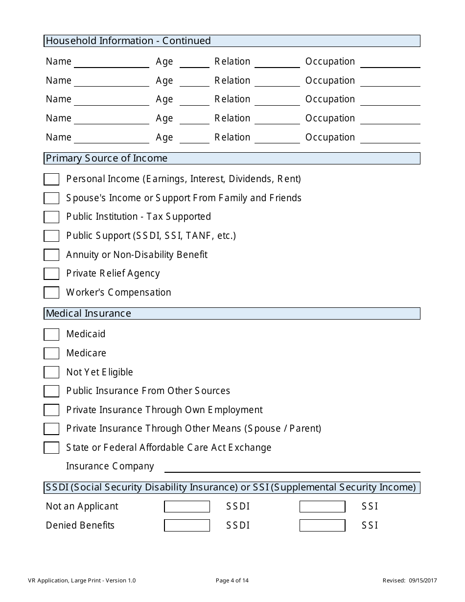 Application for Vocational Rehabilitation Services - Large Print - Nevada, Page 4