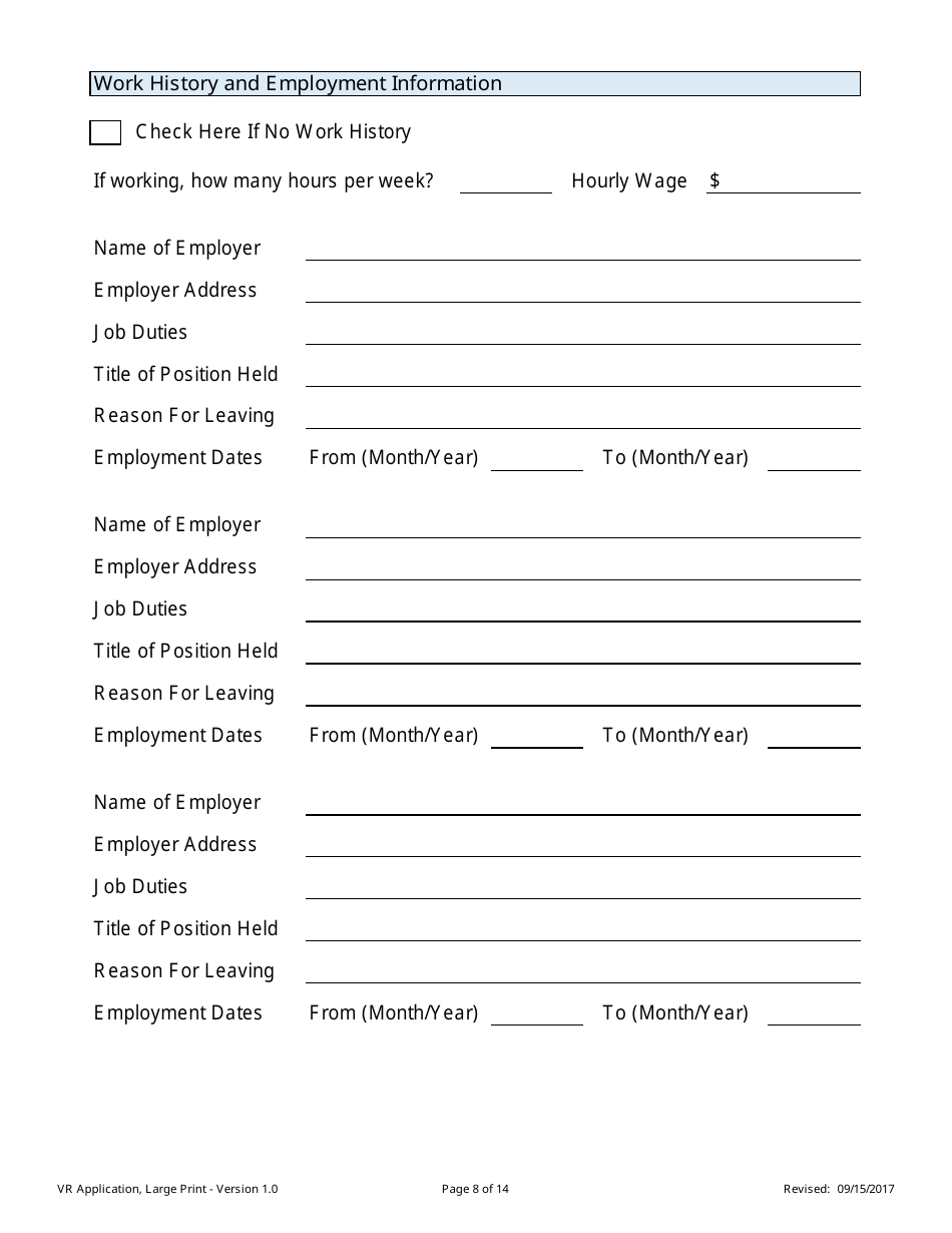 Application for Vocational Rehabilitation Services - Large Print - Nevada, Page 8