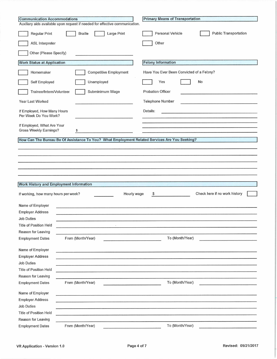 Application for Vocational Rehabilitation Services - Nevada, Page 4
