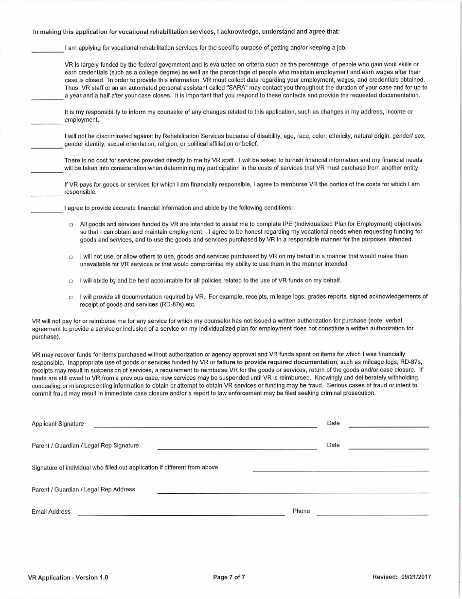 Nevada Application for Vocational Rehabilitation Services - Fill Out ...