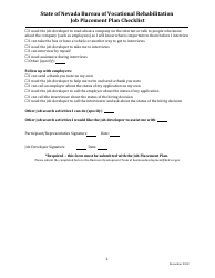 Job Placement Plan Checklist - Nevada, Page 2
