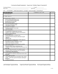 &quot;Supervisor's Weekly Report Form - Community Based Assessment - Example&quot; - Nevada, Page 2