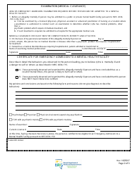 Application, Medical Clearance, and Certification for Emergency Admission of an Allegedly Mentally Ill Person to a Mental Health Facility - Nevada, Page 2