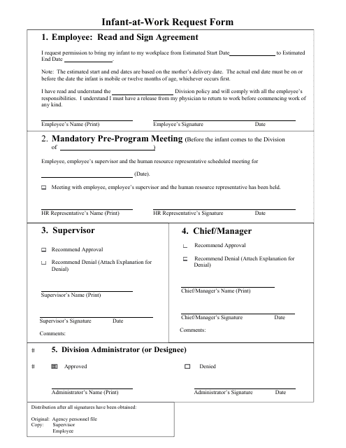 Infant-At-Work Request Form - Nevada