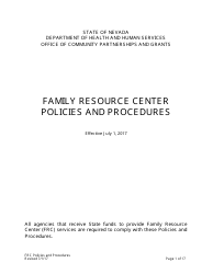 Document preview: Family Resource Center Policies and Procedures - Nevada