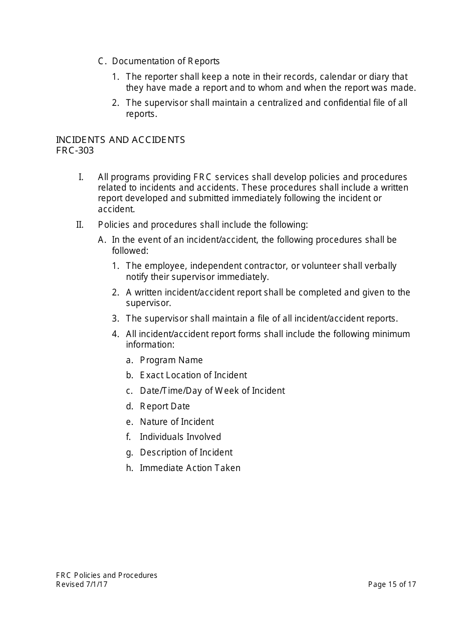 Family Resource Center Policies and Procedures - Nevada, Page 15