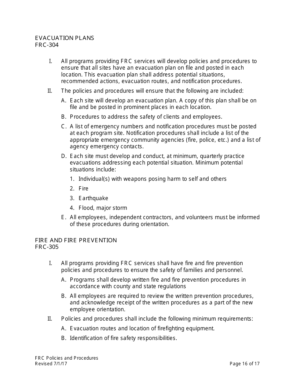 Family Resource Center Policies and Procedures - Nevada, Page 16