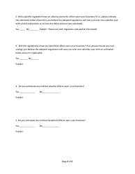 Small Business Impact Questionnaire Form - Proposed Health Information Exchange Regulation - Nevada, Page 2