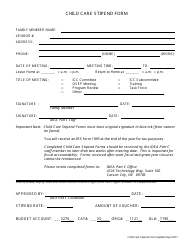 Document preview: Child Care Stipend Form - Nevada