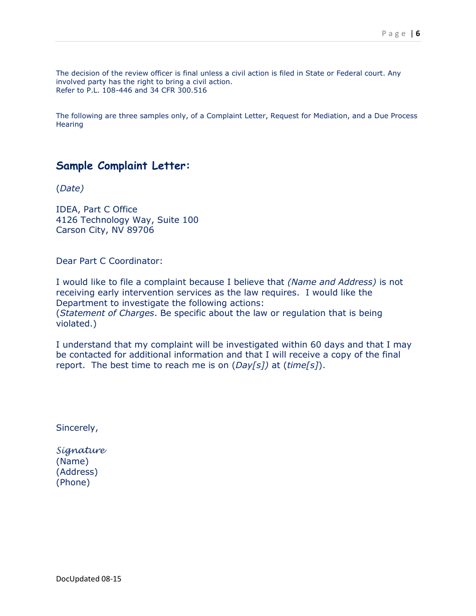 Parent Rights  Responsibilities in Nevada Early Intervention - Nevada, Page 6