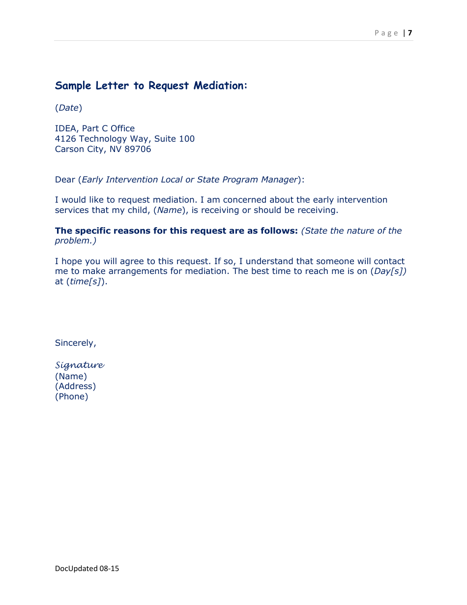 Parent Rights  Responsibilities in Nevada Early Intervention - Nevada, Page 7
