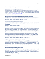 Document preview: Parent Rights & Responsibilities in Nevada Early Intervention - Nevada