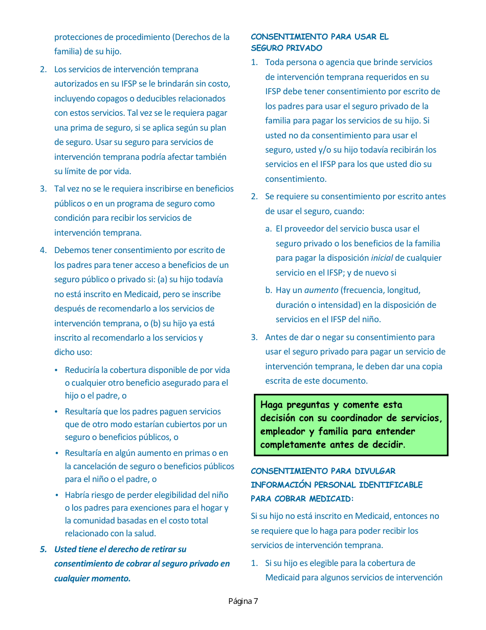 Manual Para Padres - Servicios De Intervencion Temprana De Nevada - Nevada (Spanish), Page 11