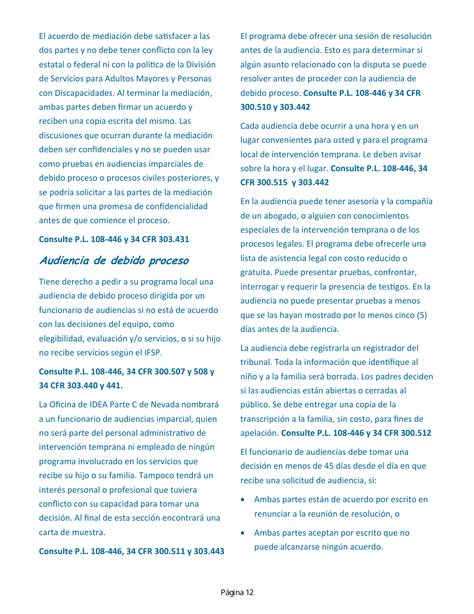 Manual Para Padres - Servicios De Intervencion Temprana De Nevada - Nevada (Spanish), Page 16