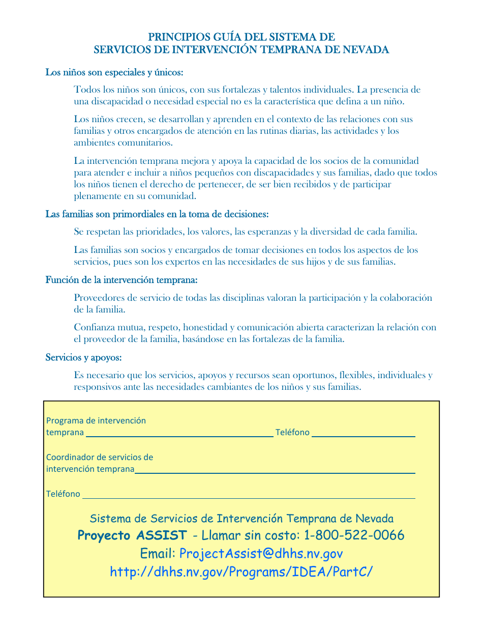 Manual Para Padres - Servicios De Intervencion Temprana De Nevada - Nevada (Spanish), Page 2