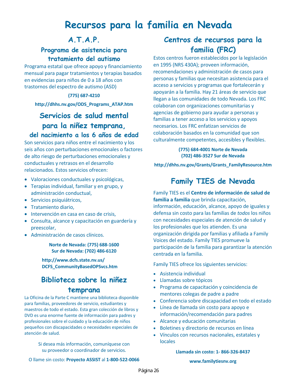 Manual Para Padres - Servicios De Intervencion Temprana De Nevada - Nevada (Spanish), Page 30