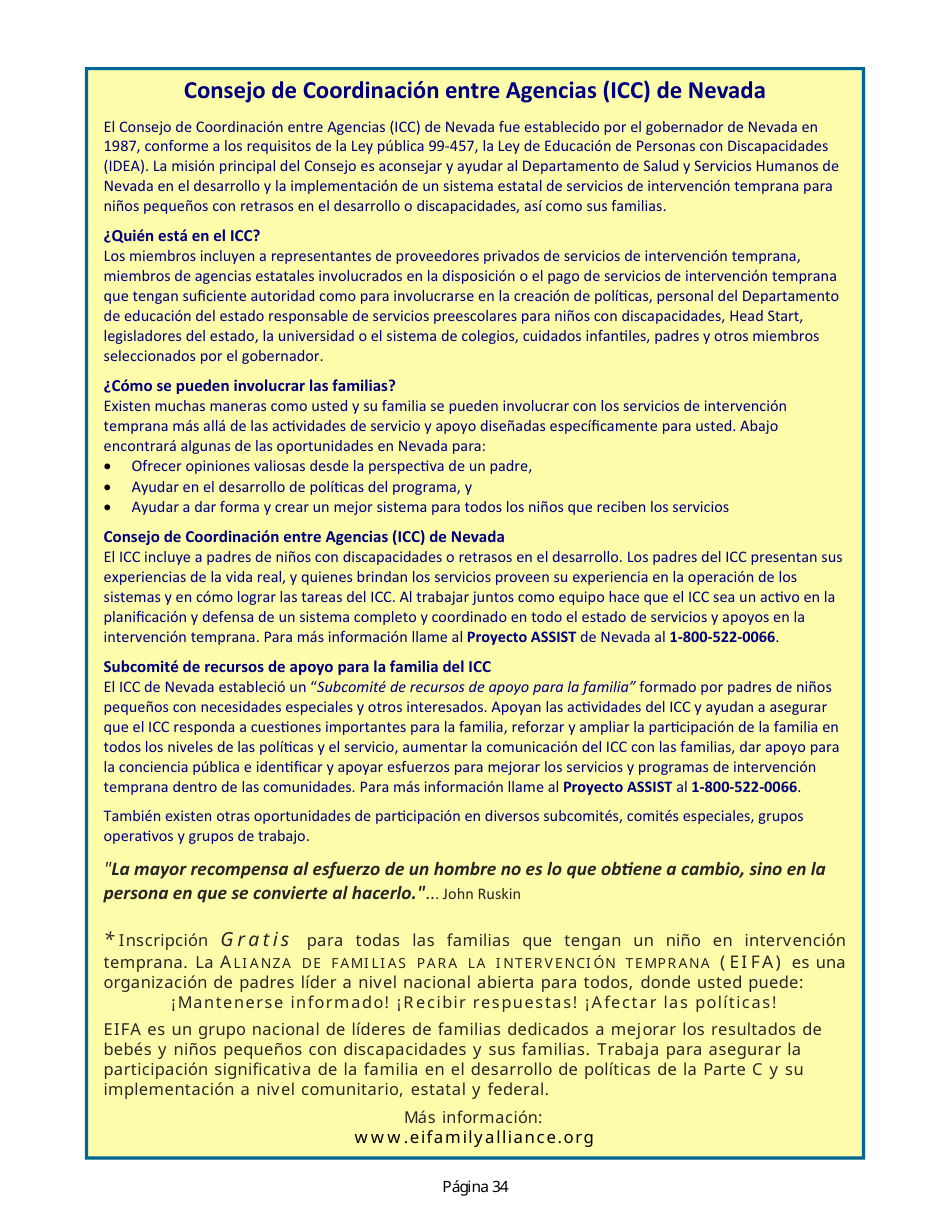 Manual Para Padres - Servicios De Intervencion Temprana De Nevada - Nevada (Spanish), Page 38