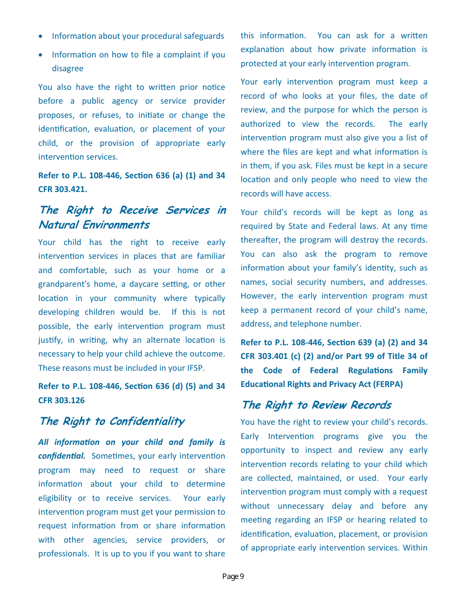 Parent Handbook - Nevadas Early Intervention Services System (Neis) - Nevada, Page 13