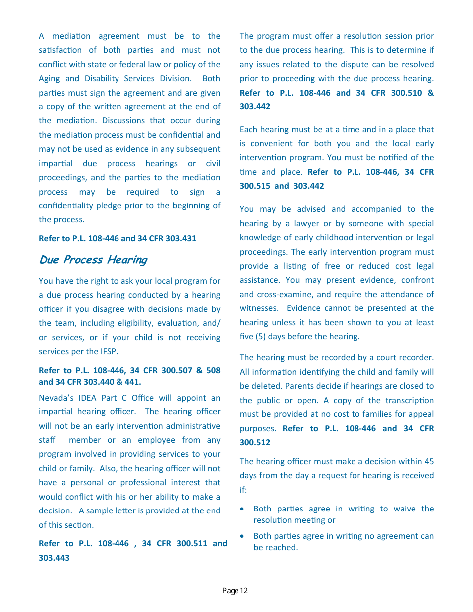 Parent Handbook - Nevadas Early Intervention Services System (Neis) - Nevada, Page 16